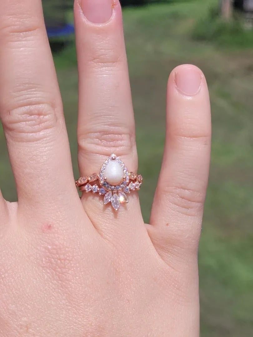 Bryony With Curved CZ Stacking Ring
