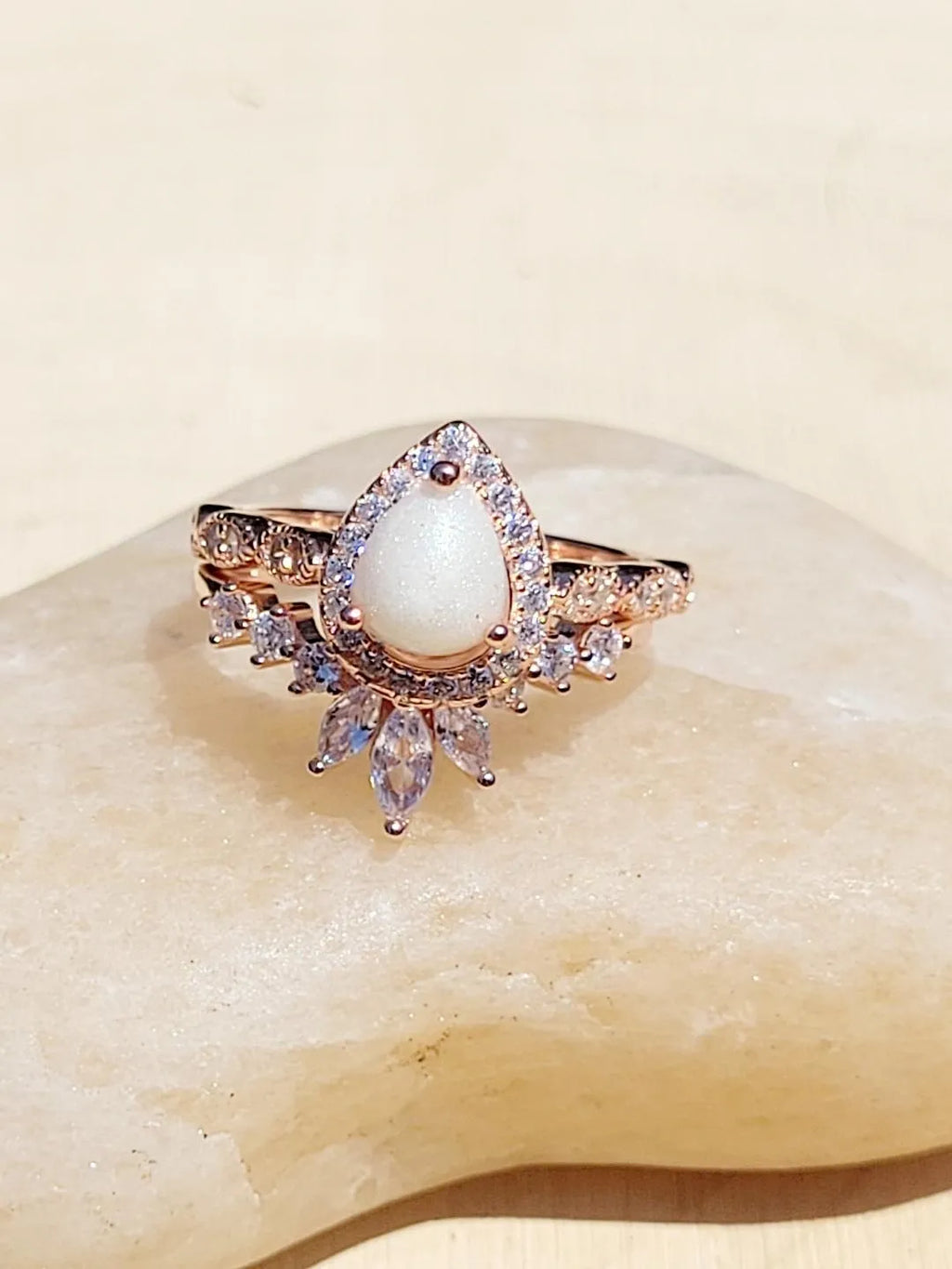 Bryony With Curved CZ Stacking Ring