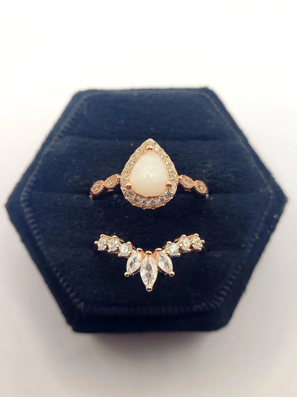 Bryony With Curved CZ Stacking Ring