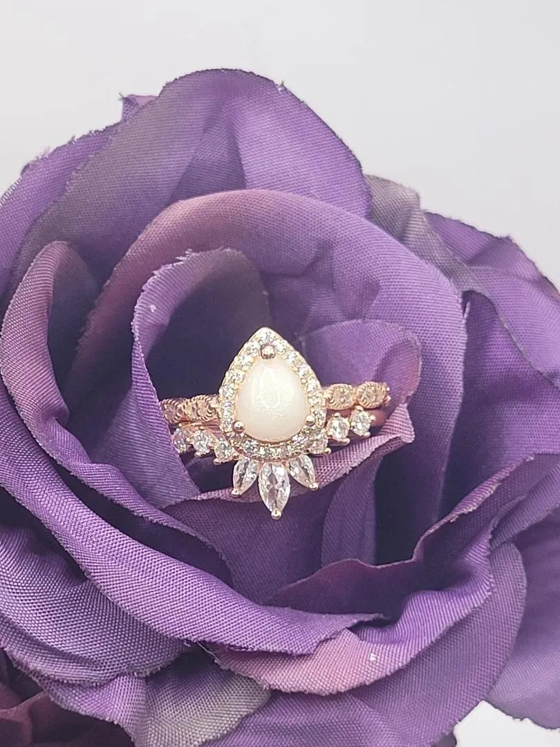 Bryony With Curved CZ Stacking Ring